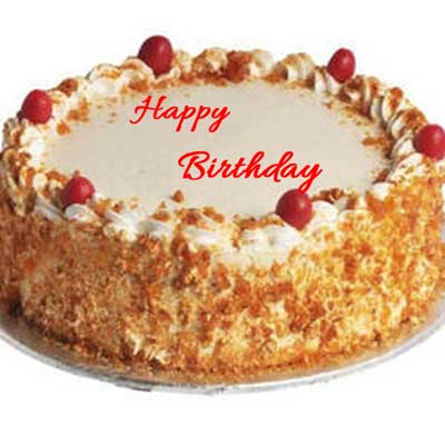 "Round Shape Butter Scotch Cake - 1kg (Kurnool Exclusives) - Click here to View more details about this Product